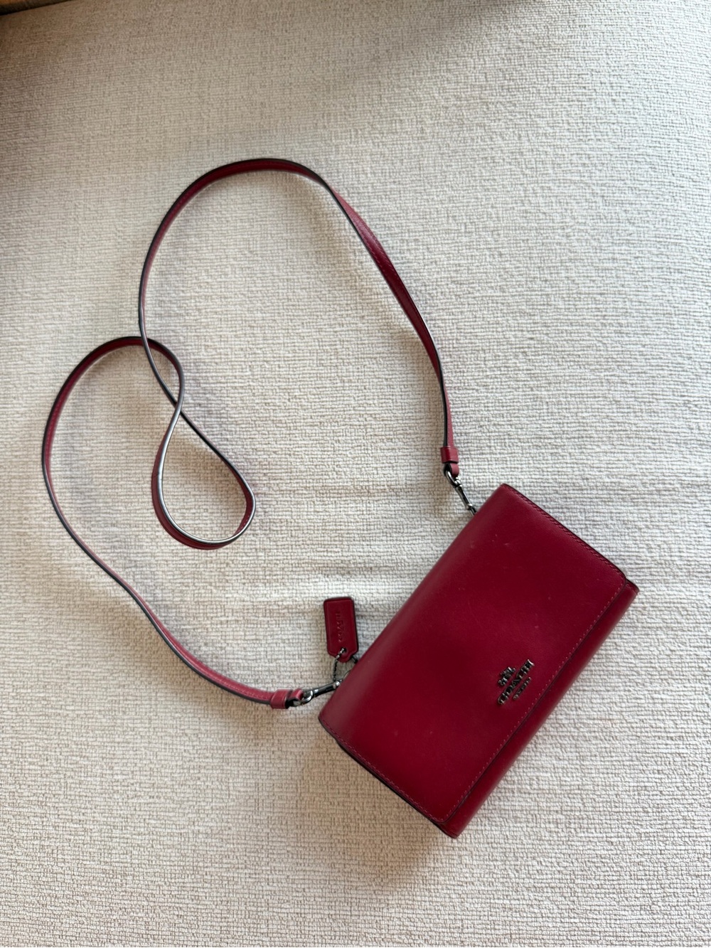Coach Red Leather Crossbody Wallet